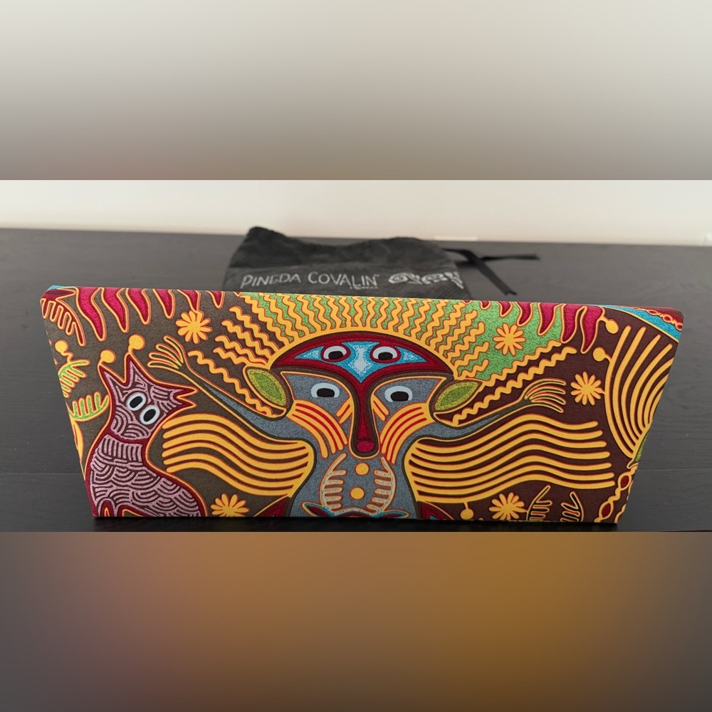Pineda Covalin Red Embroidered Clutch